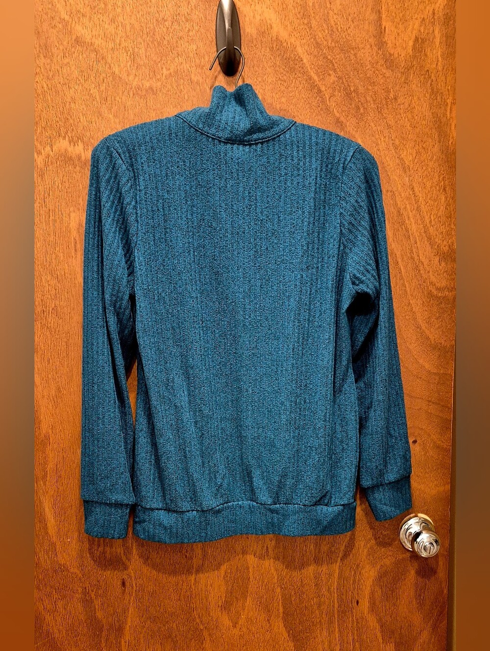 torrid Teal Ribbed Half-Zip Sweater - Picture 4 of 4